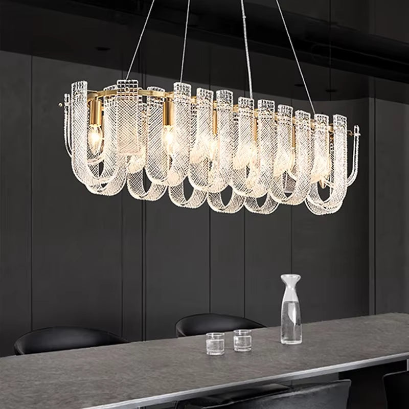 Modern LED Copper Living Room Ceiling Chandelier Lighting Luxury Lustres Restaurant Hanging Lamp Indoor Led Light Lustre Fixture