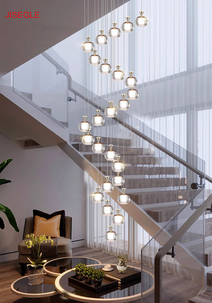 Duplex staircase apple chandelier living room villa hotel lobby simple customized