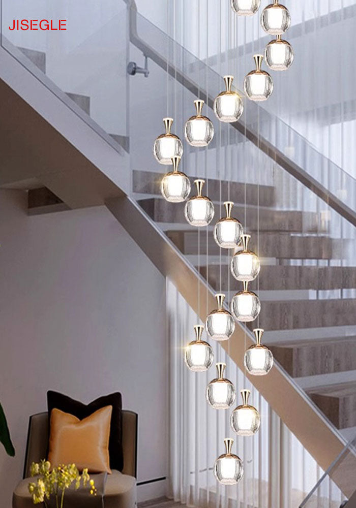Duplex staircase apple chandelier living room villa hotel lobby simple customized