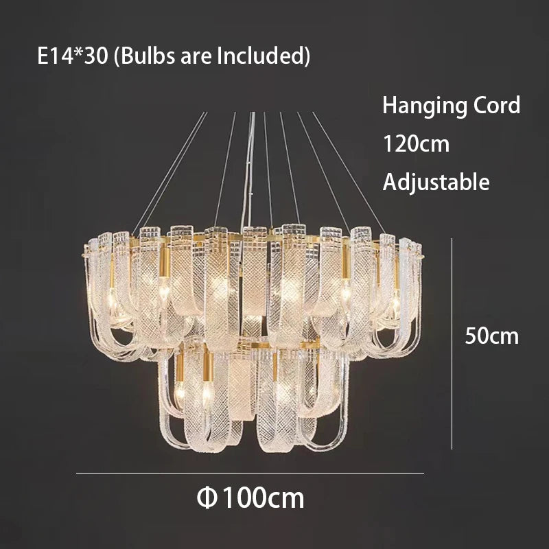 Modern LED Copper Living Room Ceiling Chandelier Lighting Luxury Lustres Restaurant Hanging Lamp Indoor Led Light Lustre Fixture